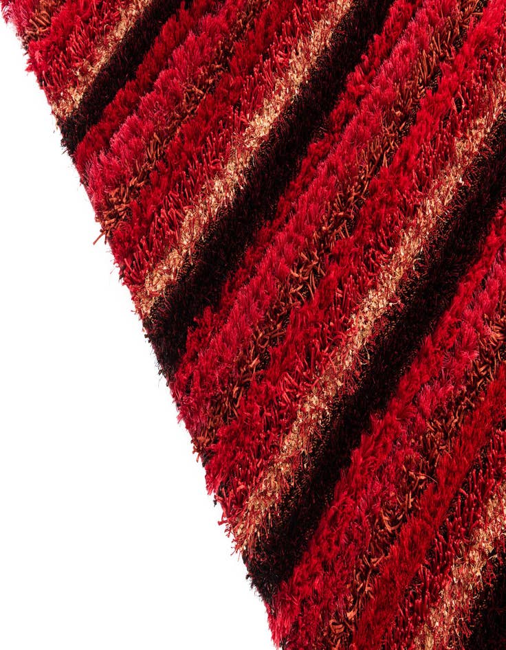 Detail image of  5' 6 x 7' 10  Hand Knotted Multi-Tone Shag Rug