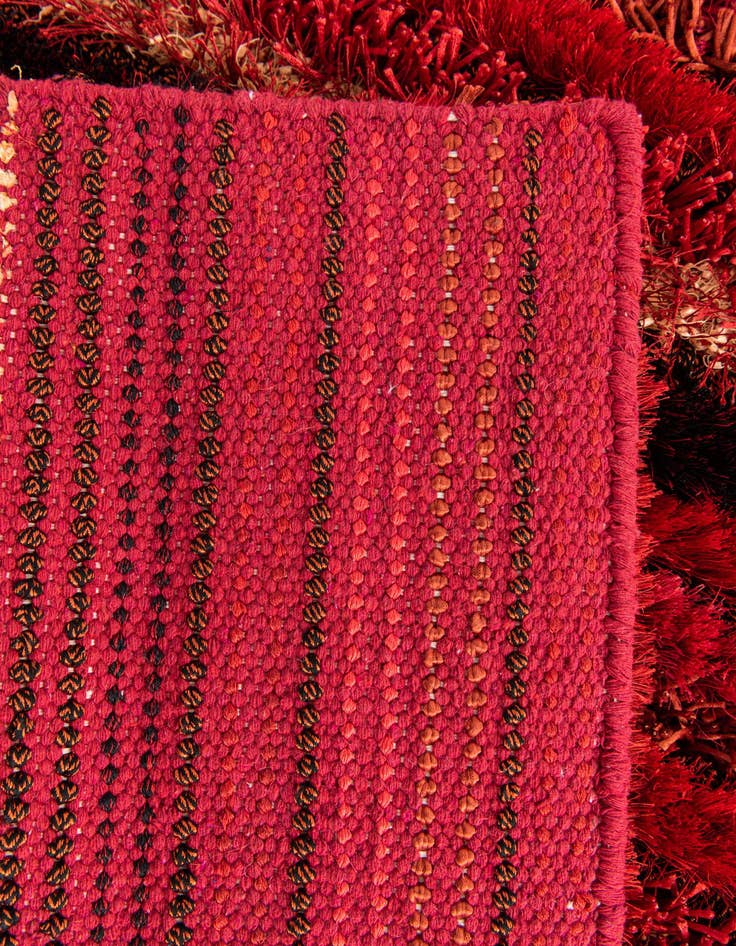 Detail image of  5' 6 x 7' 10  Hand Knotted Multi-Tone Shag Rug