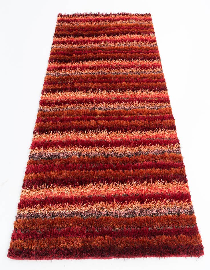 Detail image of  5' 6 x 7' 6  Hand Knotted Multi-Tone Shag Rug