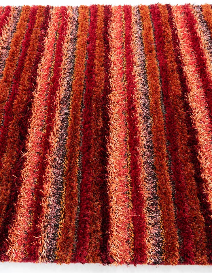 Detail image of  5' 6 x 7' 6  Hand Knotted Multi-Tone Shag Rug