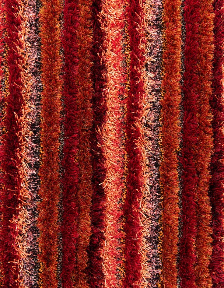 Detail image of  5' 6 x 7' 6  Hand Knotted Multi-Tone Shag Rug