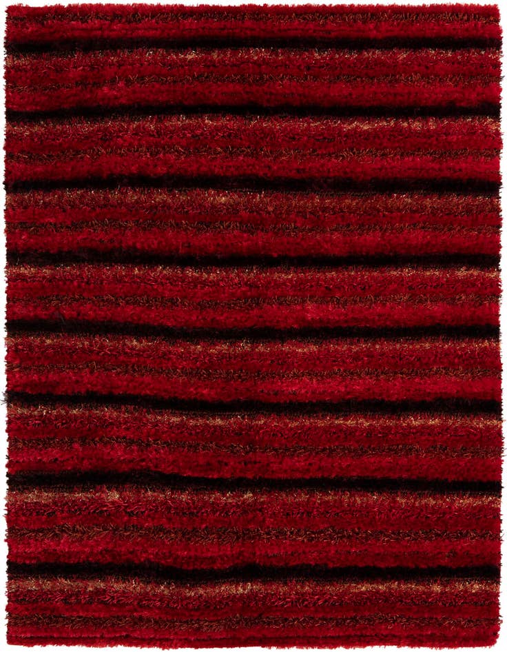 Detail image of  5' 6 x 7' 10  Hand Knotted Multi-Tone Shag Rug