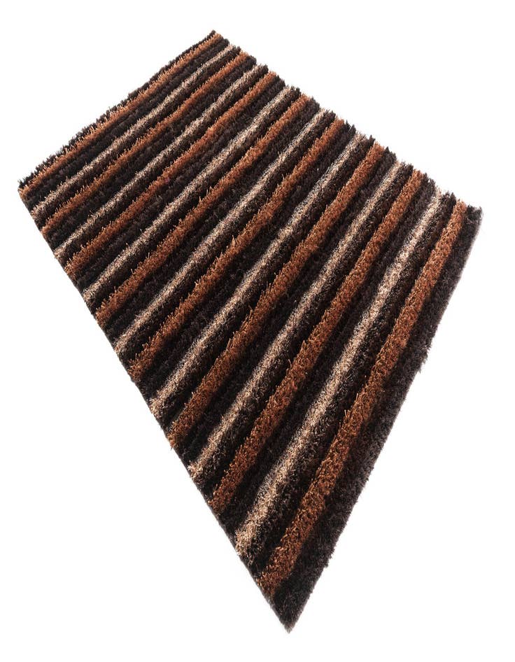 Detail image of  5' x 6' 8  Hand Knotted Multi-Tone Shag Rug