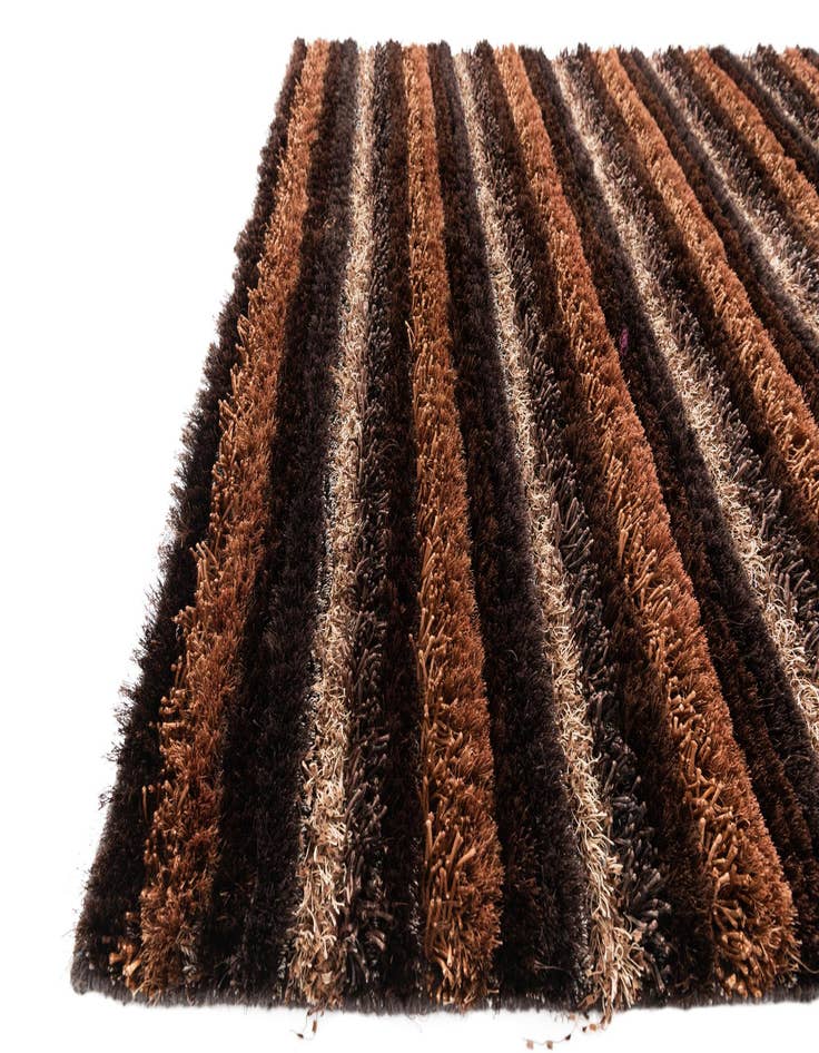 Detail image of  5' x 6' 8  Hand Knotted Multi-Tone Shag Rug