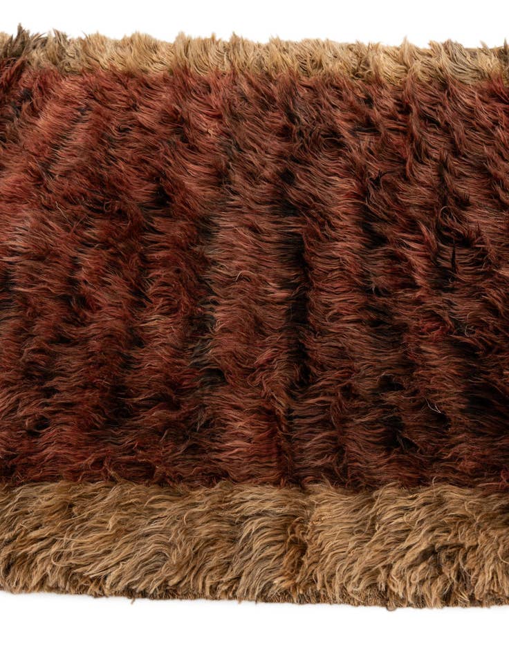 Detail image of  3' 11 x 6' 3  Hand Knotted Multi-Tone Shag Wool Rug