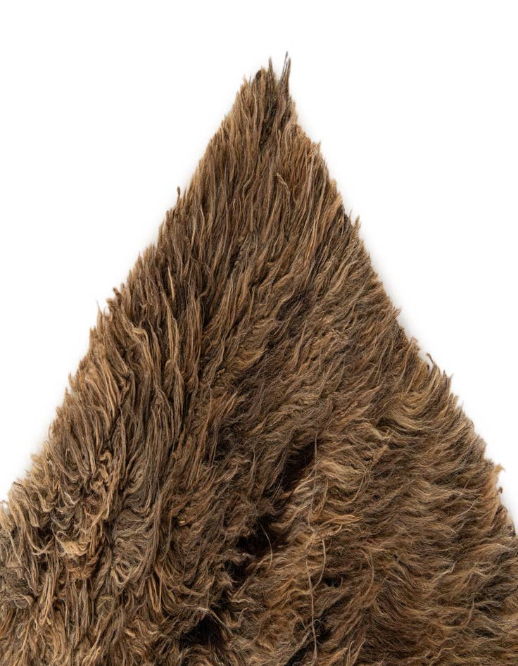 Detail image of  3' 11 x 6' 3  Hand Knotted Multi-Tone Shag Wool Rug