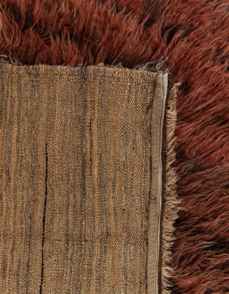 Detail image of  3' 11 x 6' 3  Hand Knotted Multi-Tone Shag Wool Rug