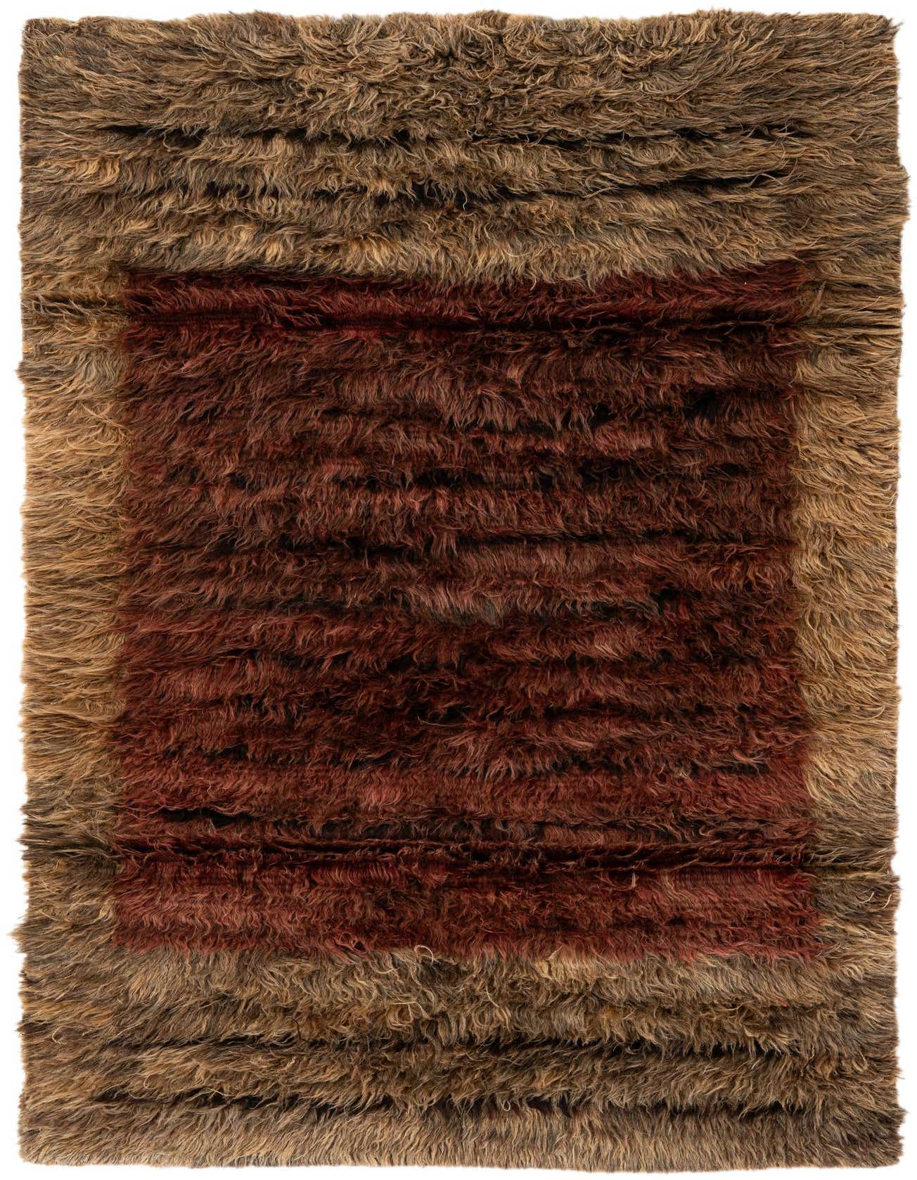 Primary image  3' 11 x 6' 3  Hand Knotted Multi-Tone Shag Wool Rug
