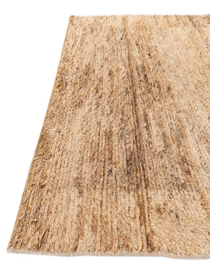 Detail image of  4' 1 x 6' 4  Hand Knotted Multi-Tone Shag Wool Rug