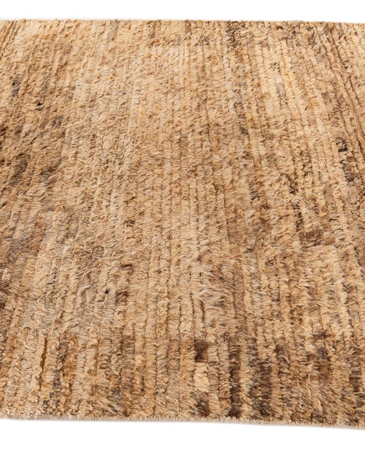 Detail image of  4' 1 x 6' 4  Hand Knotted Multi-Tone Shag Wool Rug