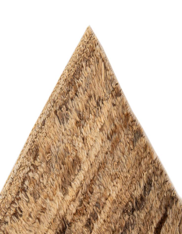 Detail image of  4' 1 x 6' 4  Hand Knotted Multi-Tone Shag Wool Rug