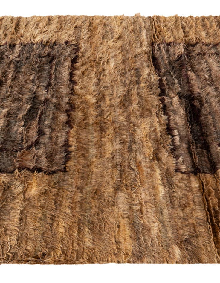 Detail image of  5' 3 x 7' 1  Hand Knotted Multi-Tone Shag Wool Rug