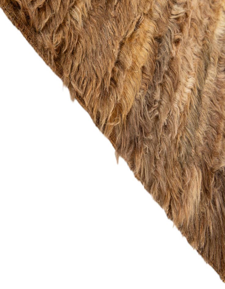 Detail image of  5' 3 x 7' 1  Hand Knotted Multi-Tone Shag Wool Rug