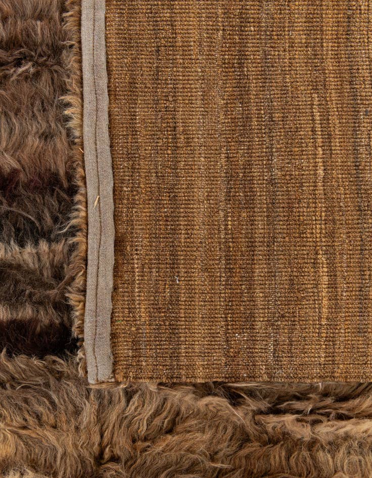 Detail image of  5' 3 x 7' 1  Hand Knotted Multi-Tone Shag Wool Rug