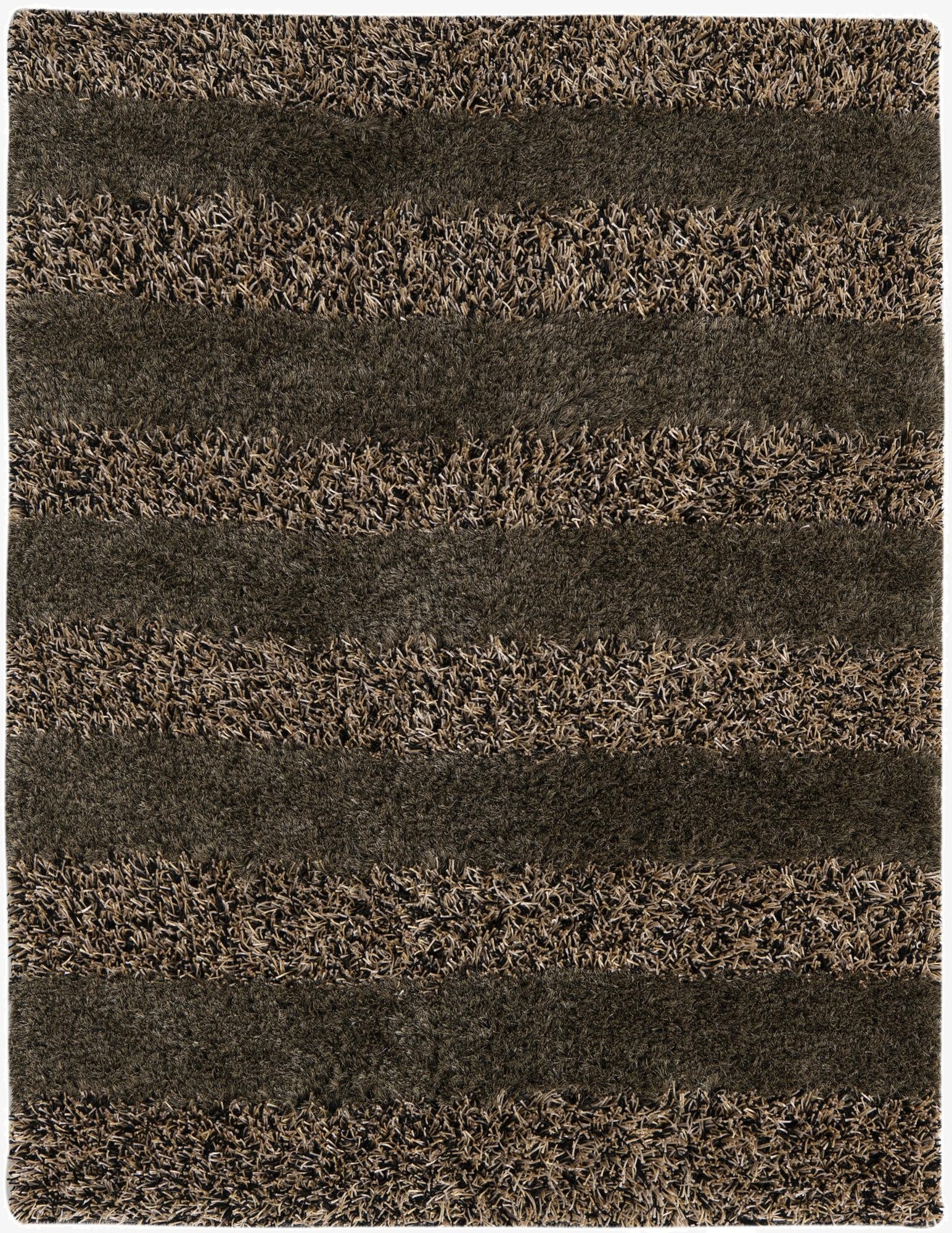  5' 1 x 6' 7  Hand Knotted Multi-Tone Shag Rug