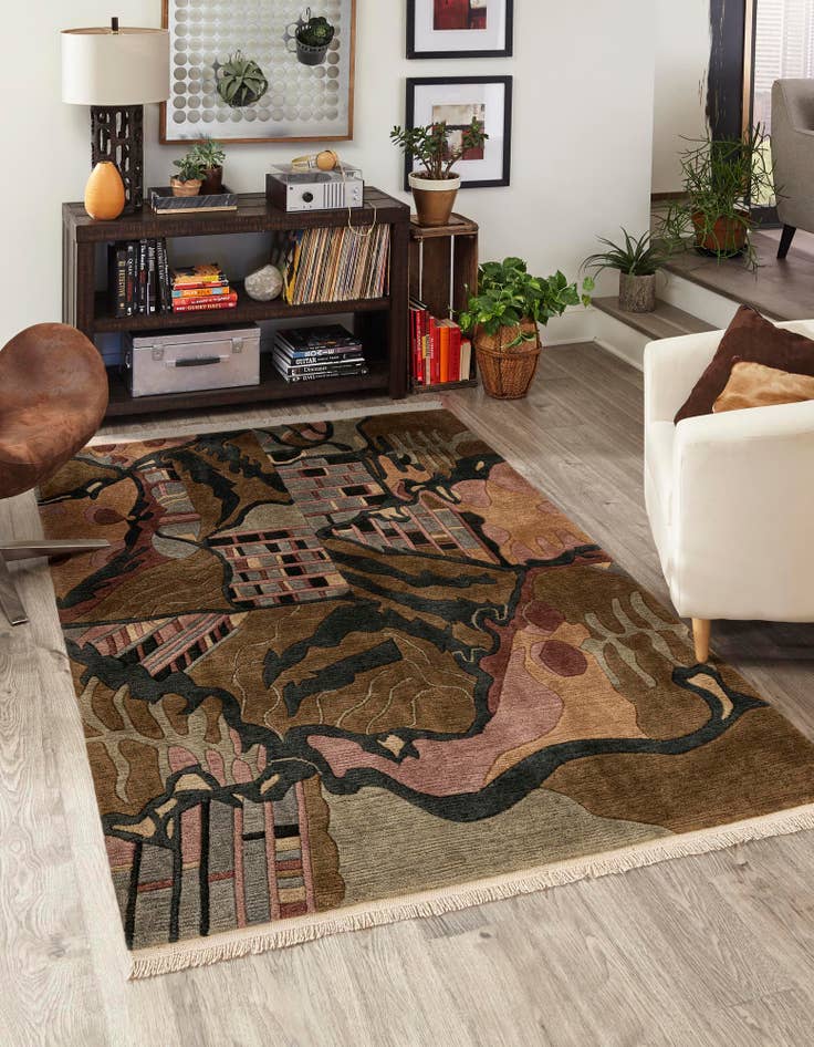 Detail image of  3' 11 x 5' 11  Hand Knotted Nepal Wool Rug