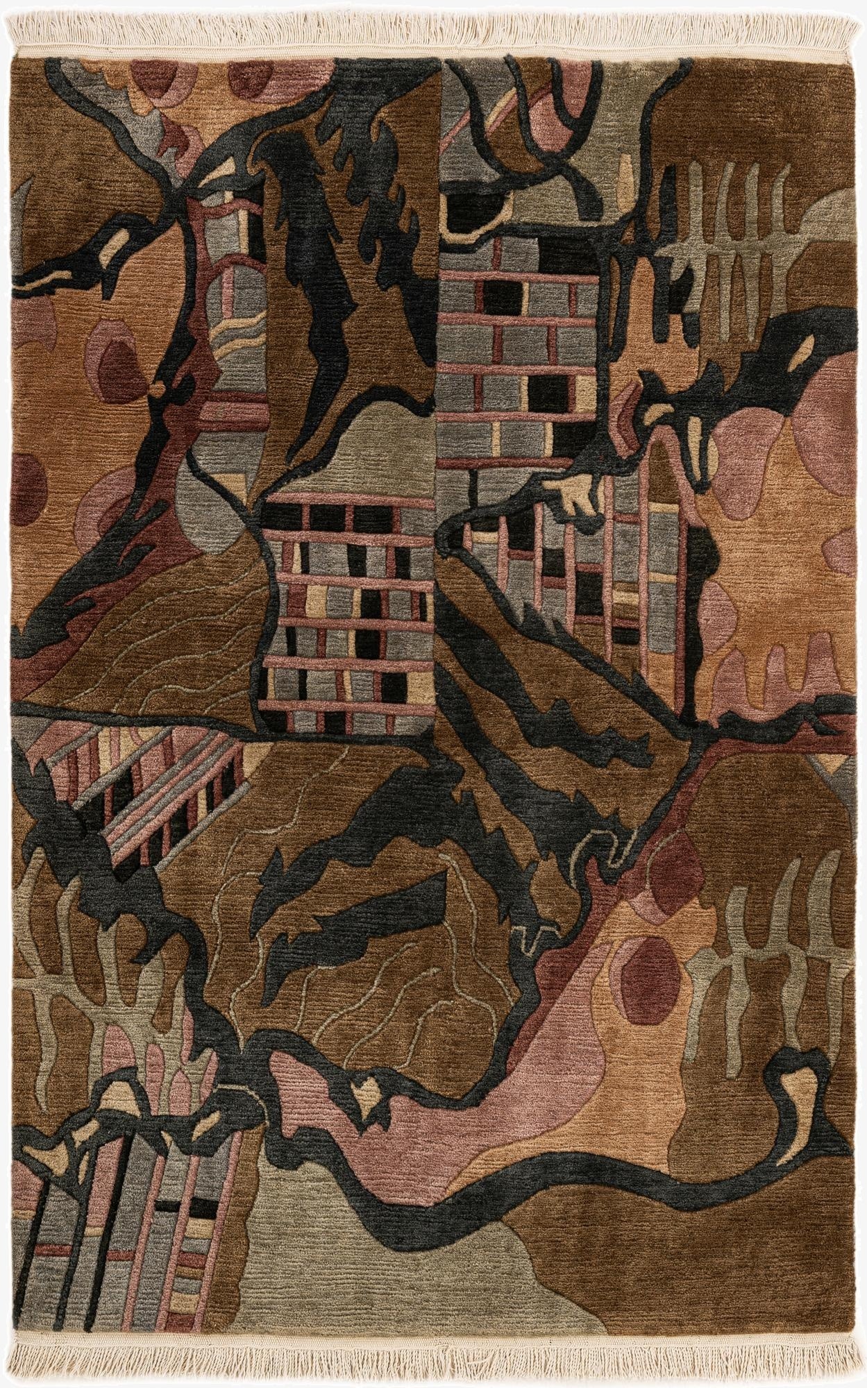  3' 11 x 5' 11  Hand Knotted Nepal Wool Rug