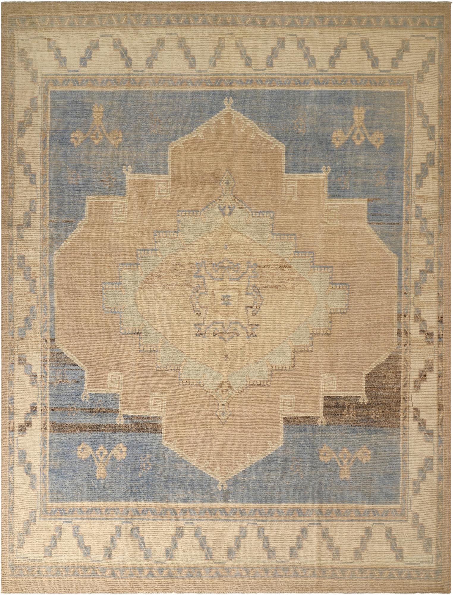  9' 1 x 12'  Hand Knotted Oushak Wool Rug