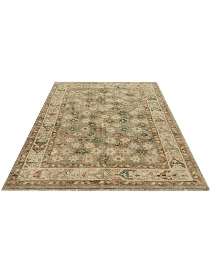 Detail image of  5' 3 x 7' 3  Hand Knotted Oushak Wool Rug