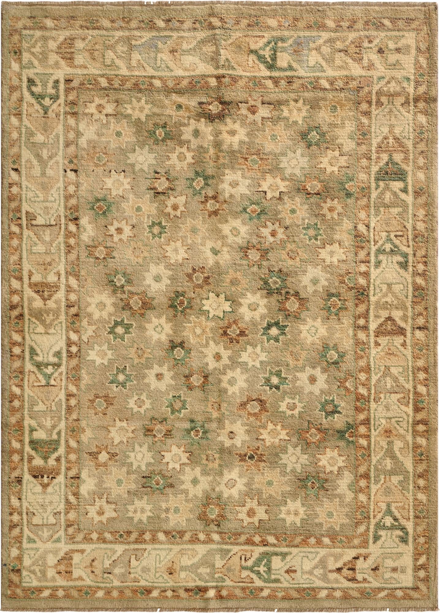  5' 3 x 7' 3  Hand Knotted Oushak Wool Rug