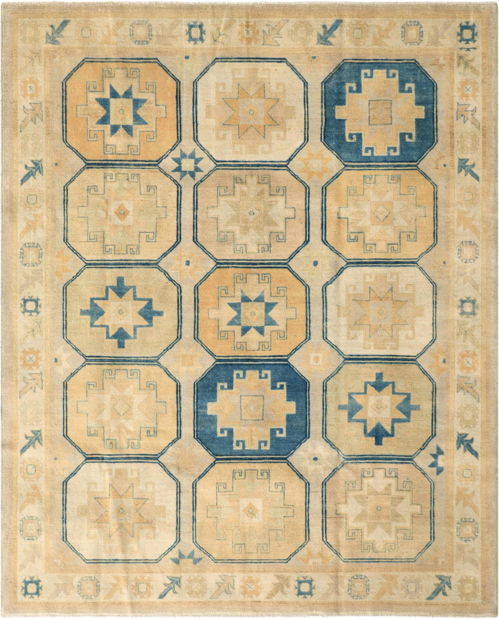 8' 1 x 9' 10 Hand Knotted Oushak Wool Rug