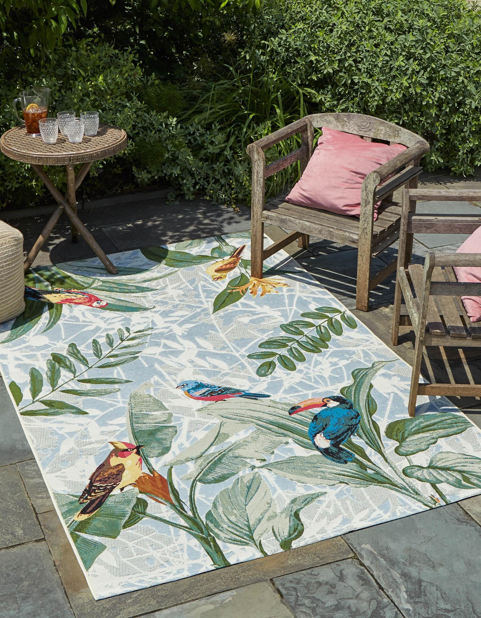 Multicolor 3' 3 x 5' 3 Botanical Indoor / Outdoor Rug | Rugs.com