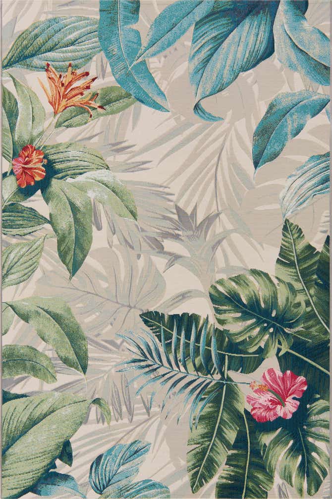 Multicolor 5' 3 x 8' Botanical Indoor / Outdoor Rug | Rugs.com