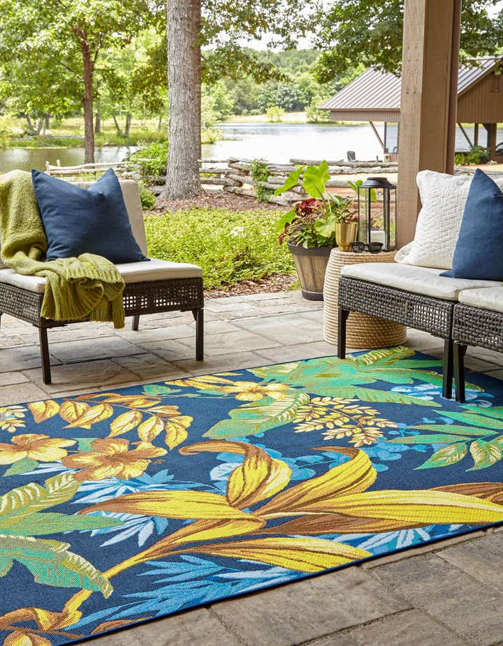 Multicolor 6' x 9' Botanical Indoor / Outdoor Rug | Rugs.com