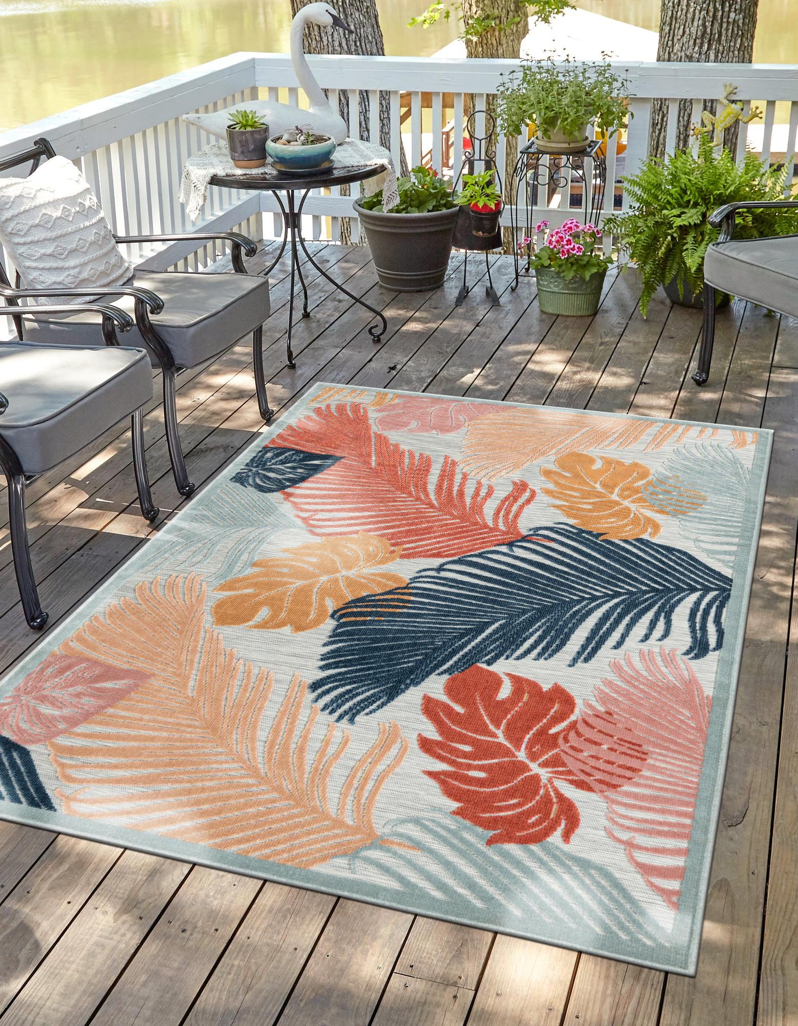 Multicolor 8' 2 x 10' Botanical Indoor / Outdoor Rug | Rugs.com