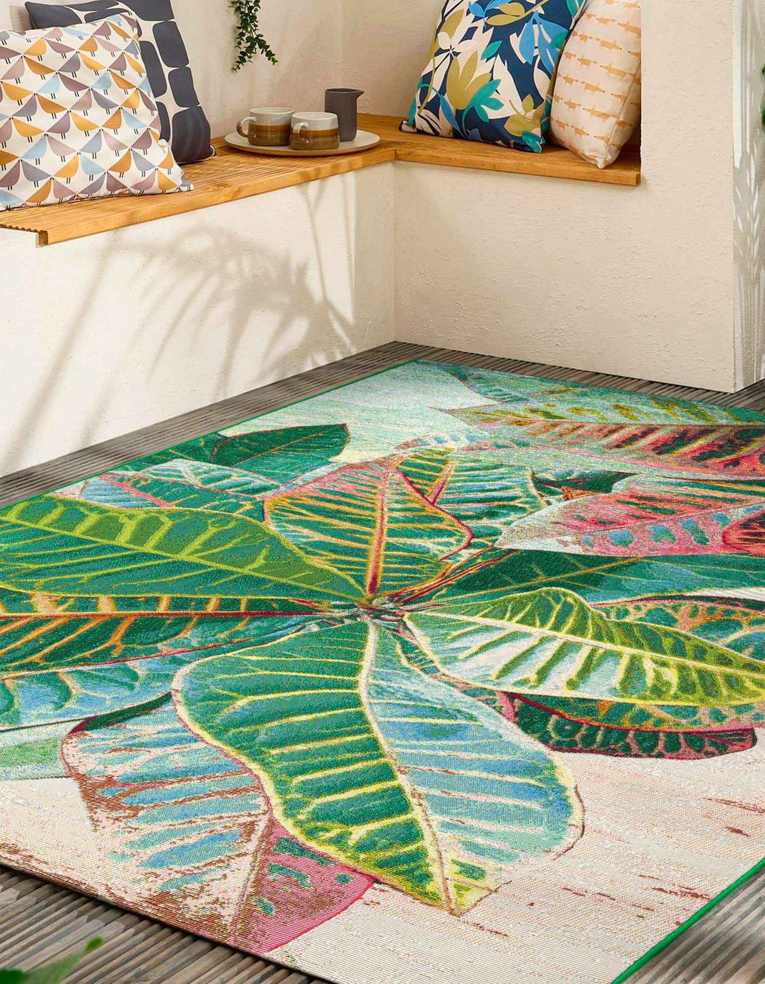 Multicolor 5' 3 x 8' Botanical Indoor / Outdoor Rug | Rugs.com