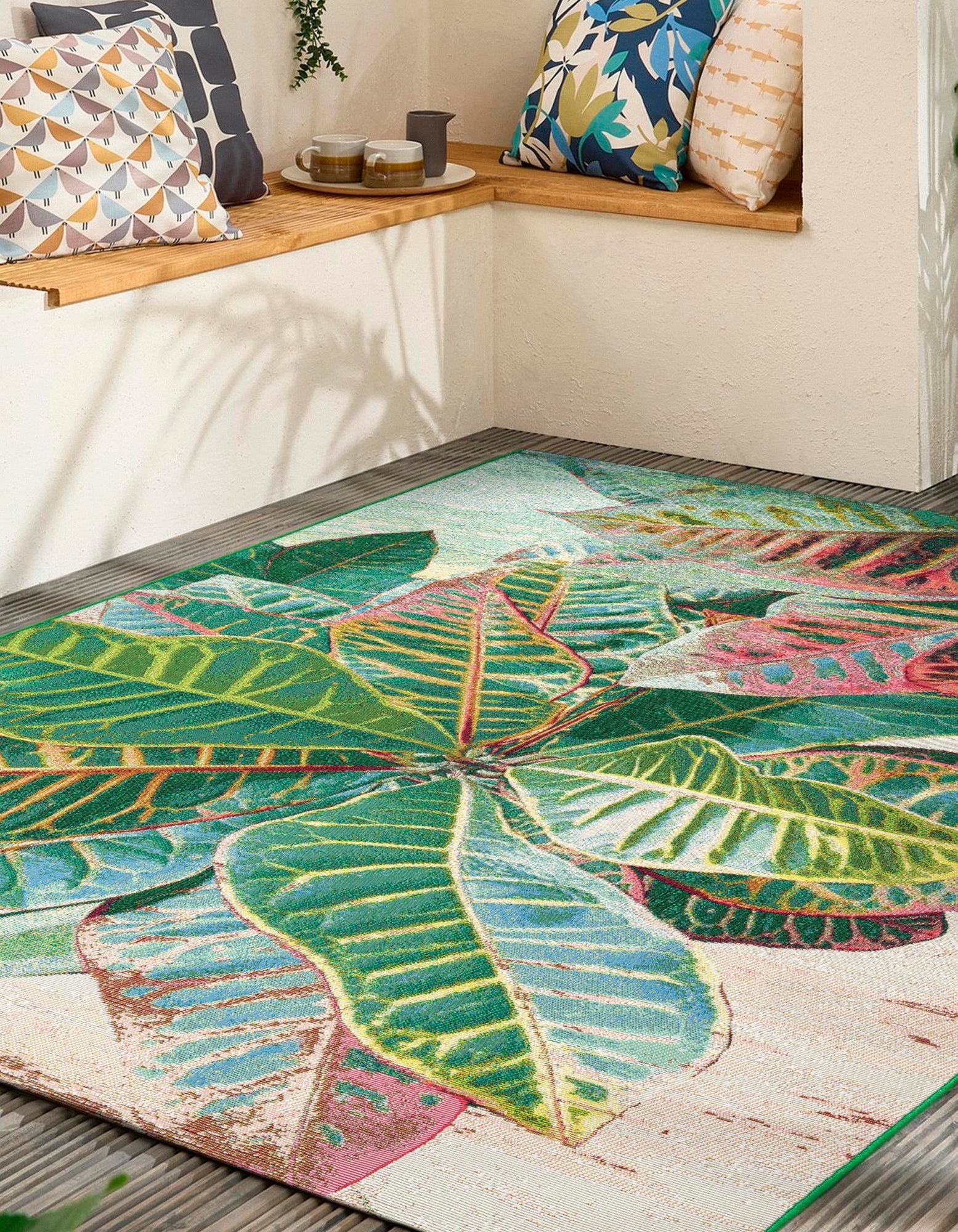Multicolor 5' 3 x 8' Botanical Indoor / Outdoor Rug | Rugs.com