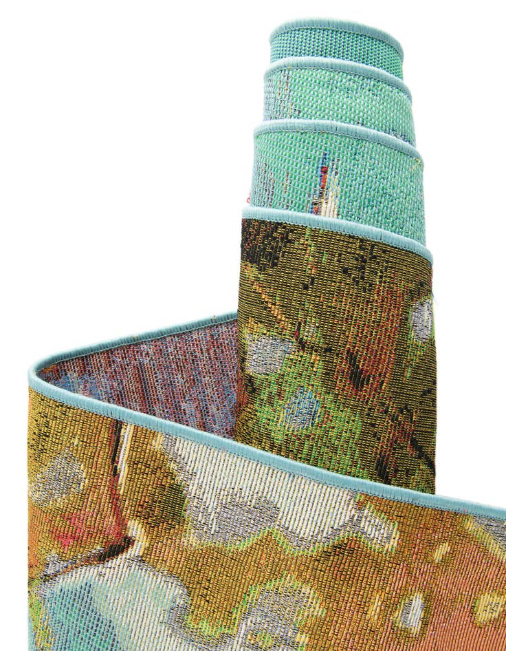 Detail image of  7' 10 x 10'  Washable Botanical Indoor / Outdoor Rug