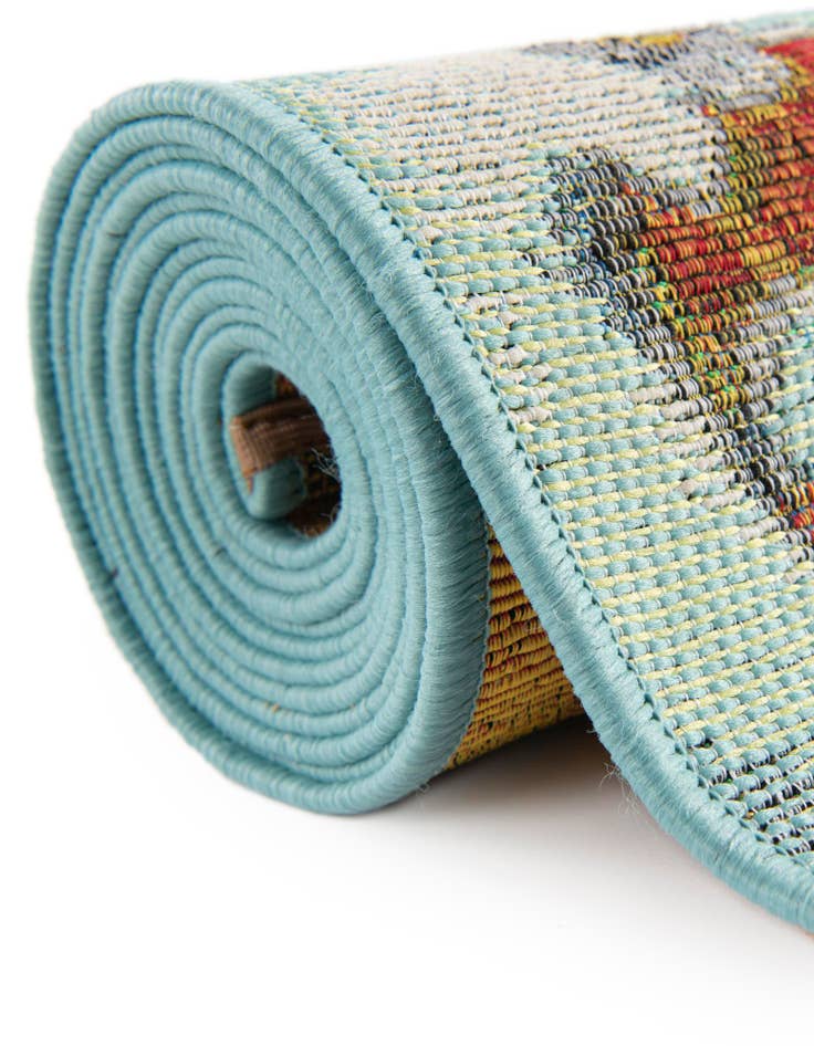 Detail image of  7' 10 x 10'  Washable Botanical Indoor / Outdoor Rug