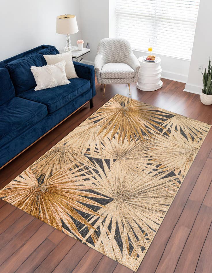 Detail image of  10' x 14' 2  Washable Botanical Indoor / Outdoor Rug