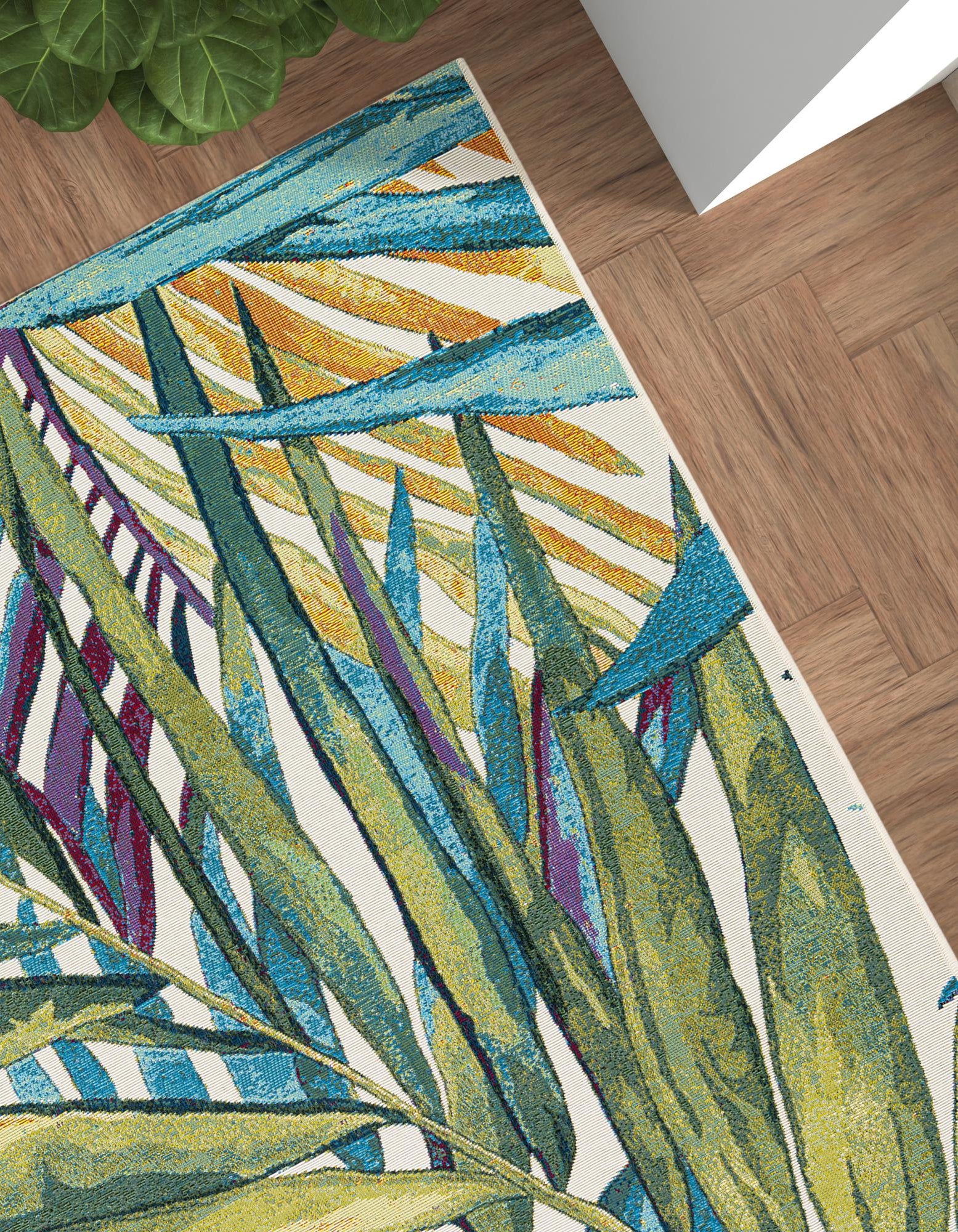 Multicolor 4' x 6' Botanical Indoor / Outdoor Rug | Rugs.com