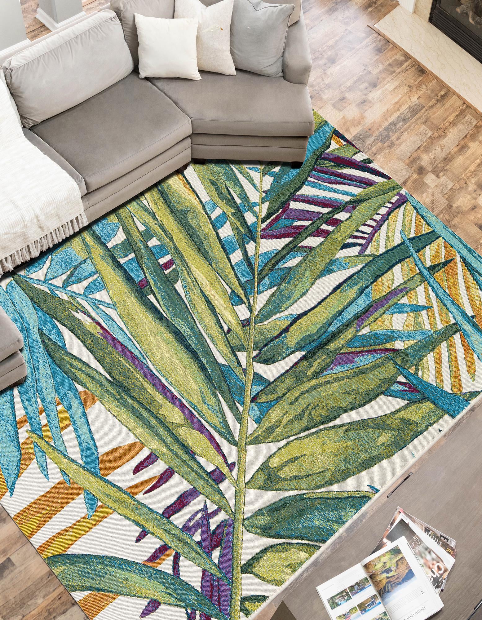 Multicolor 4' x 6' Botanical Indoor / Outdoor Rug | Rugs.com