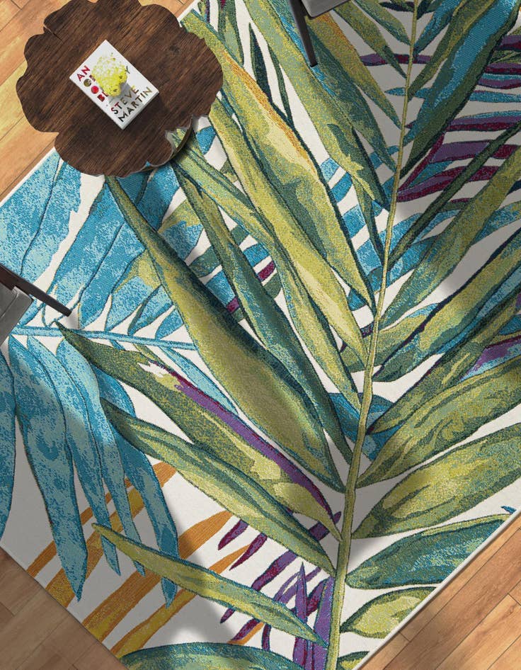 Detail image of  4' x 6'  Washable Botanical Indoor / Outdoor Rug