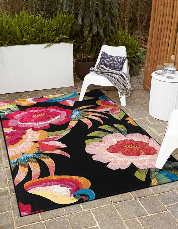 Multicolor 9' x 12' Botanical Indoor / Outdoor Rug | Rugs.com