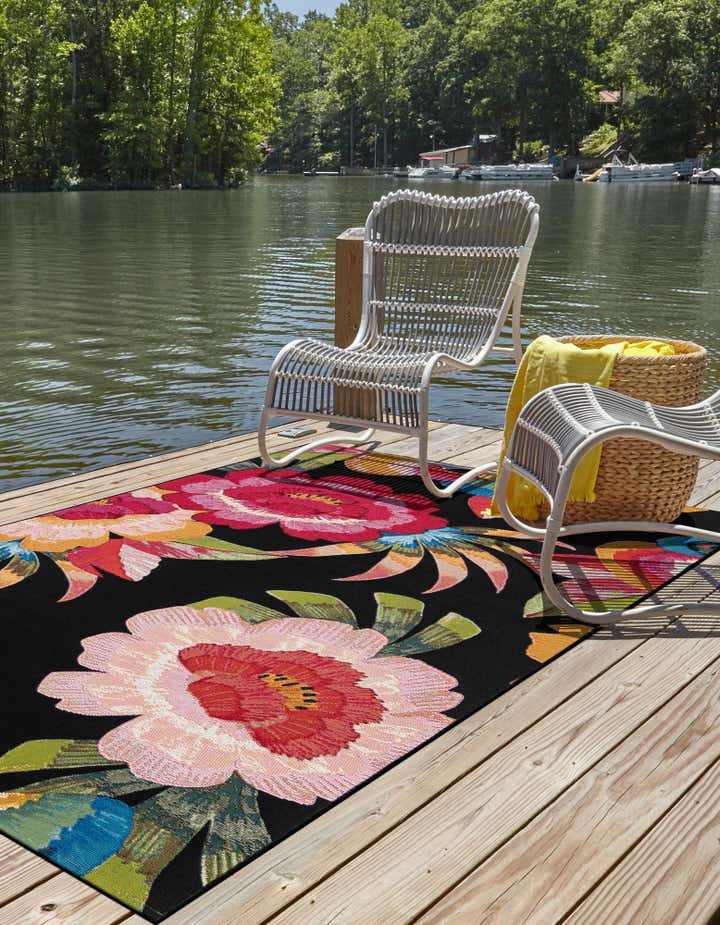 Multicolor 9' x 12' Botanical Indoor / Outdoor Rug | Rugs.com