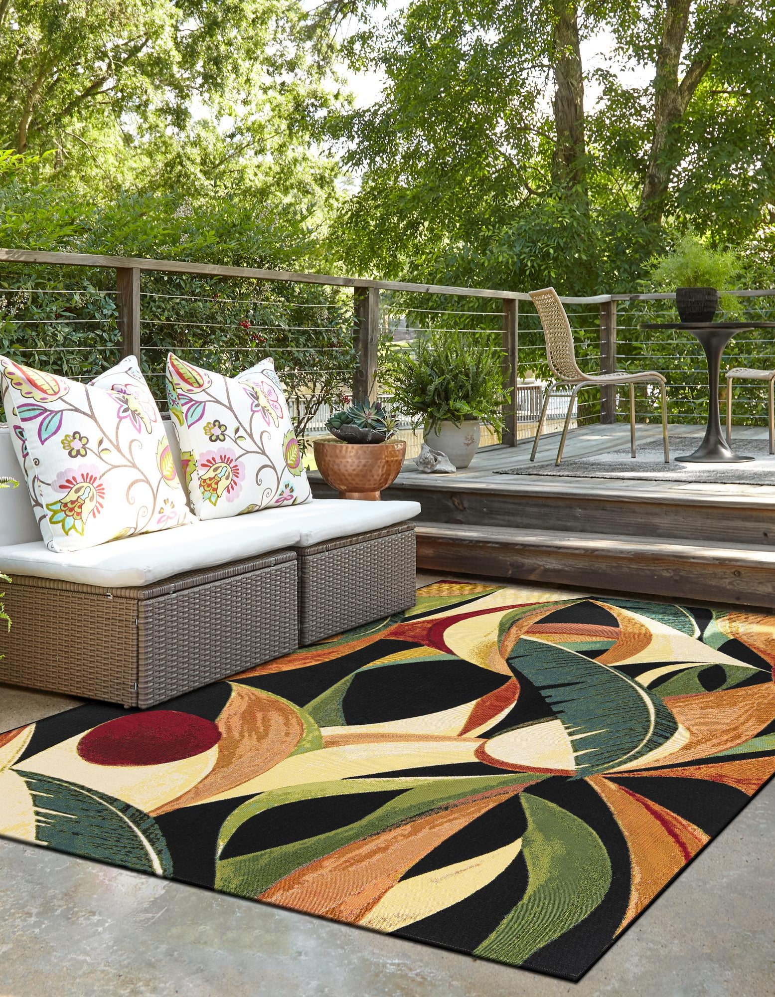Multicolor 2' x 3' Botanical Indoor / Outdoor Rug | Rugs.com