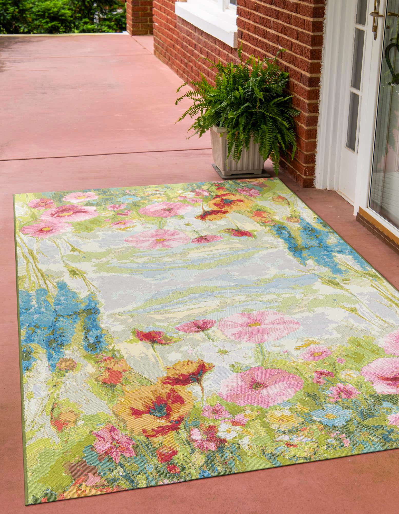 Multicolor 4' x 6' Botanical Indoor / Outdoor Rug | Rugs.com