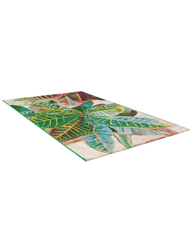 Detail image of  3' 3 x 5' 3  Washable Botanical Indoor / Outdoor Rug