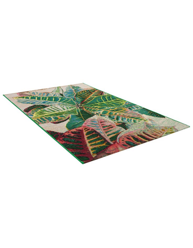 Detail image of  3' 3 x 5' 3  Washable Botanical Indoor / Outdoor Rug