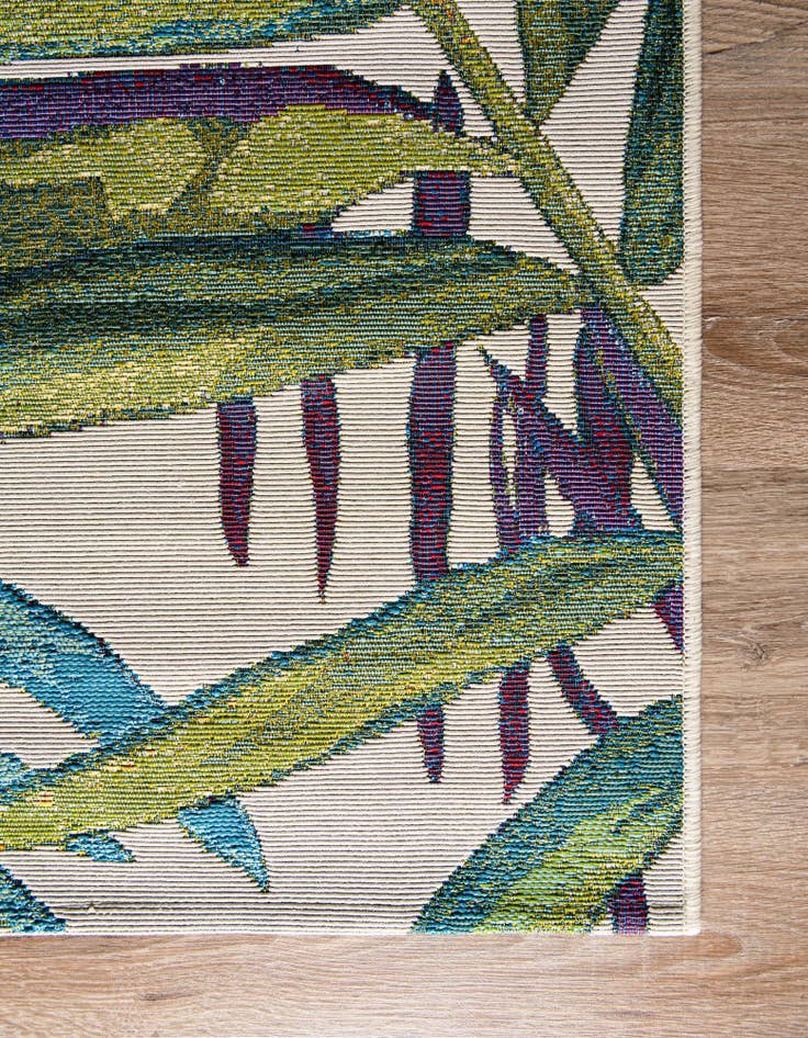 Detail image of  3' 3 x 5' 3  Washable Botanical Indoor / Outdoor Rug