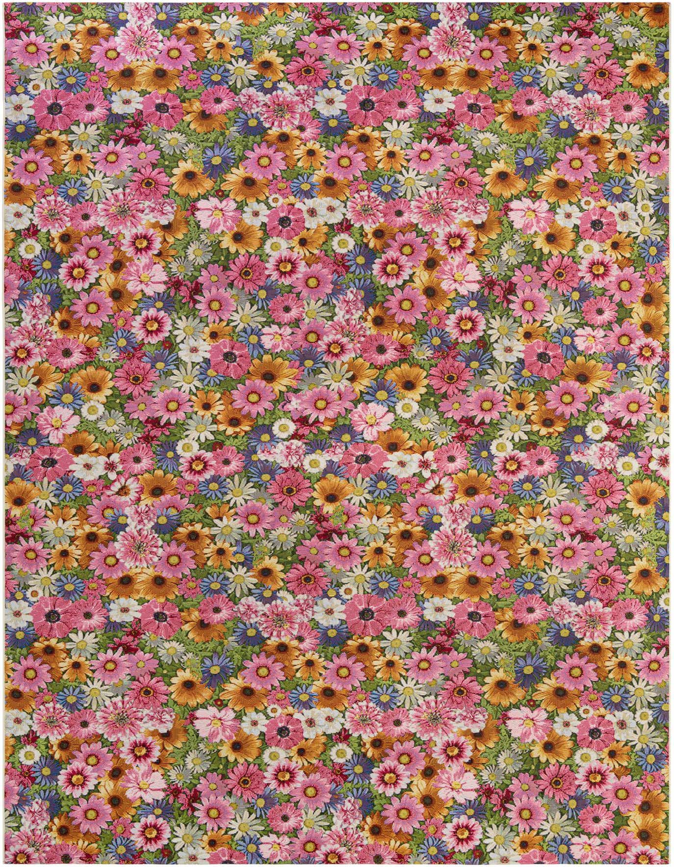 Primary image  10' x 14'  Washable Botanical Indoor / Outdoor Rug