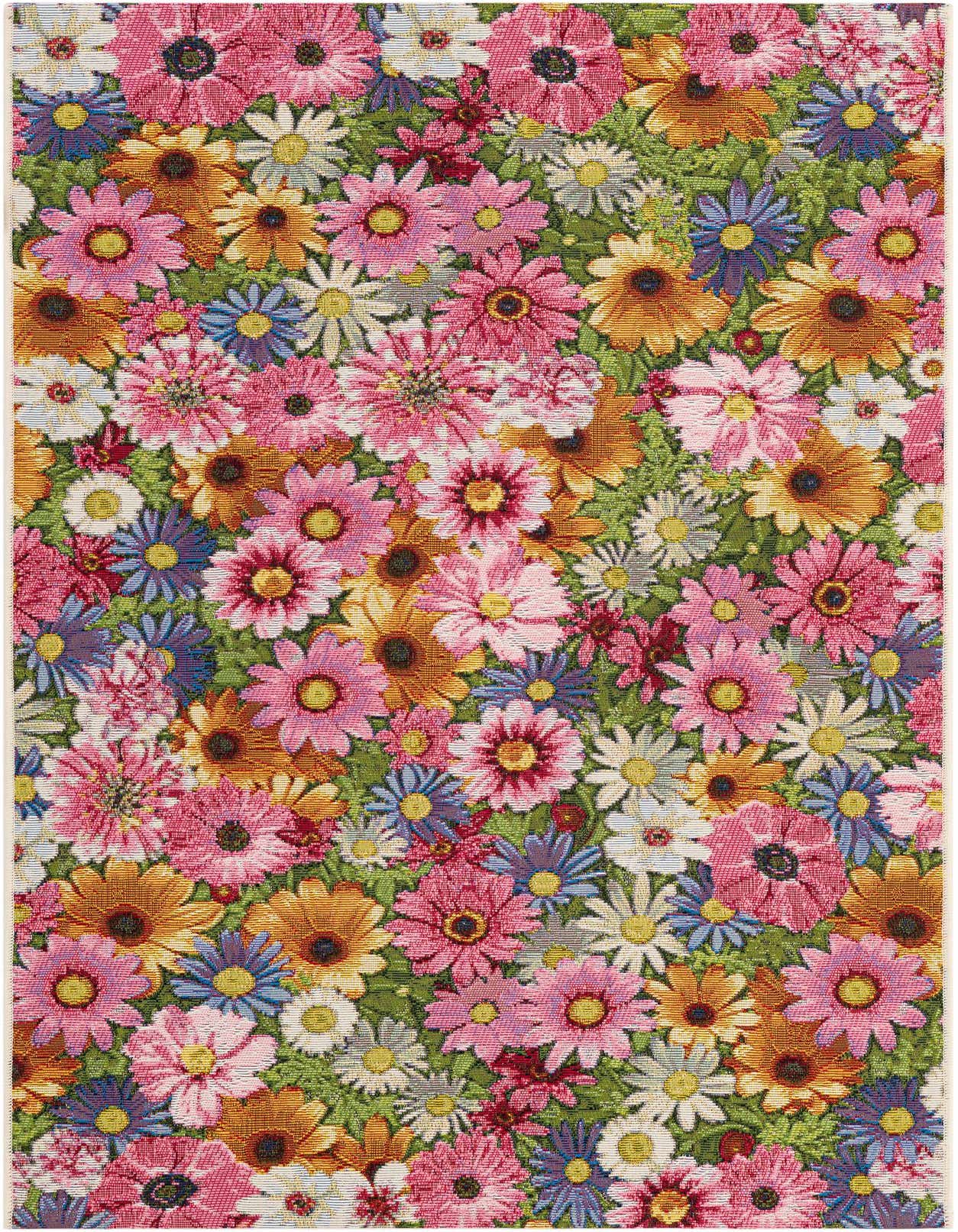 Primary image  3' 3 x 5' 3  Washable Botanical Indoor / Outdoor Rug