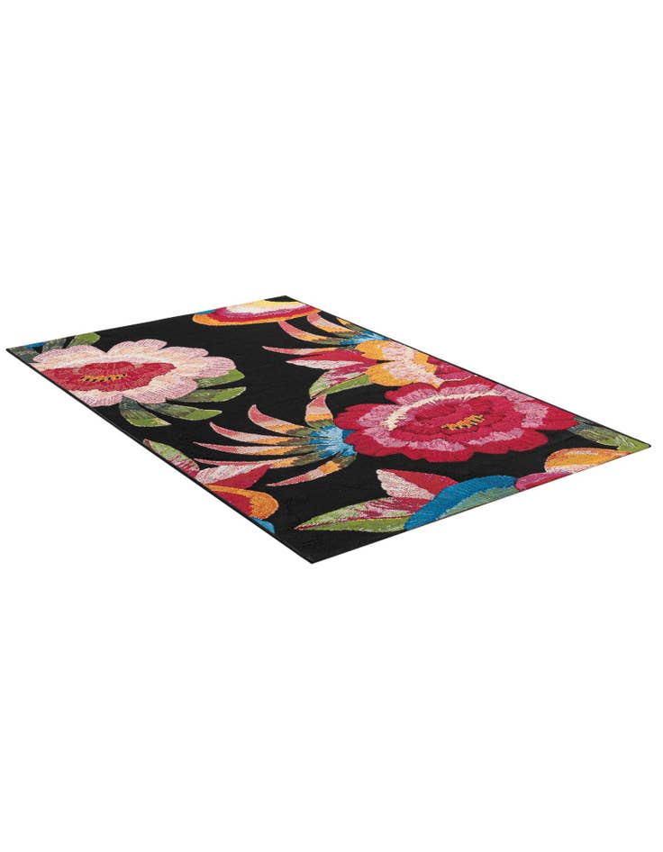 Detail image of  3' 3 x 5' 3  Washable Botanical Indoor / Outdoor Rug