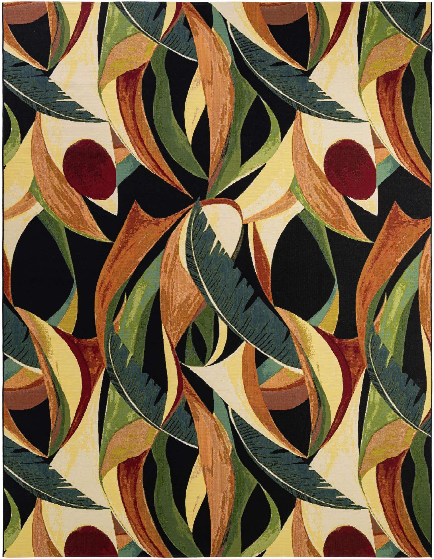 Primary image  10' x 13'  Washable Botanical Indoor / Outdoor Rug