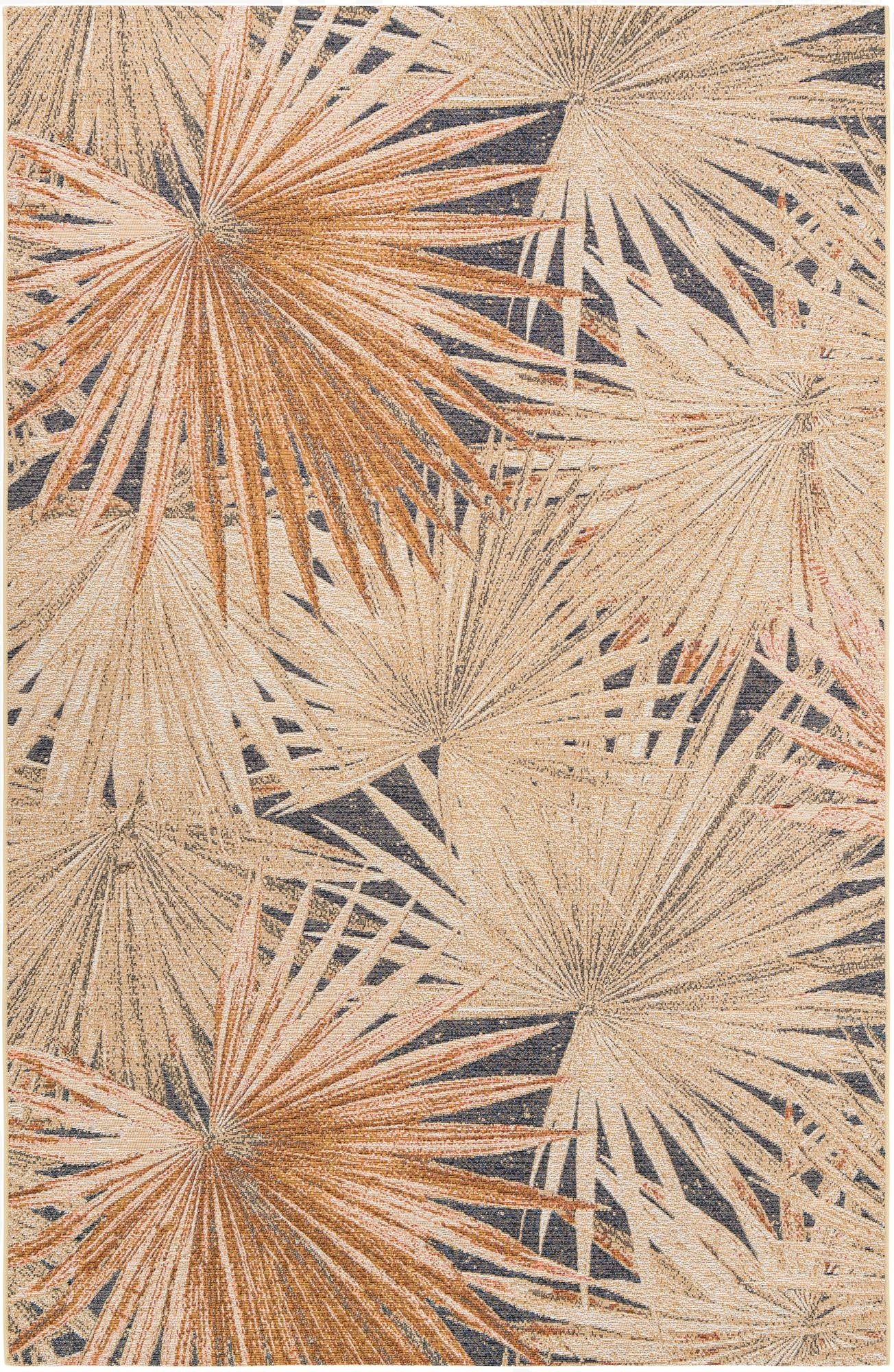  6' x 9'  Washable Botanical Indoor / Outdoor Rug