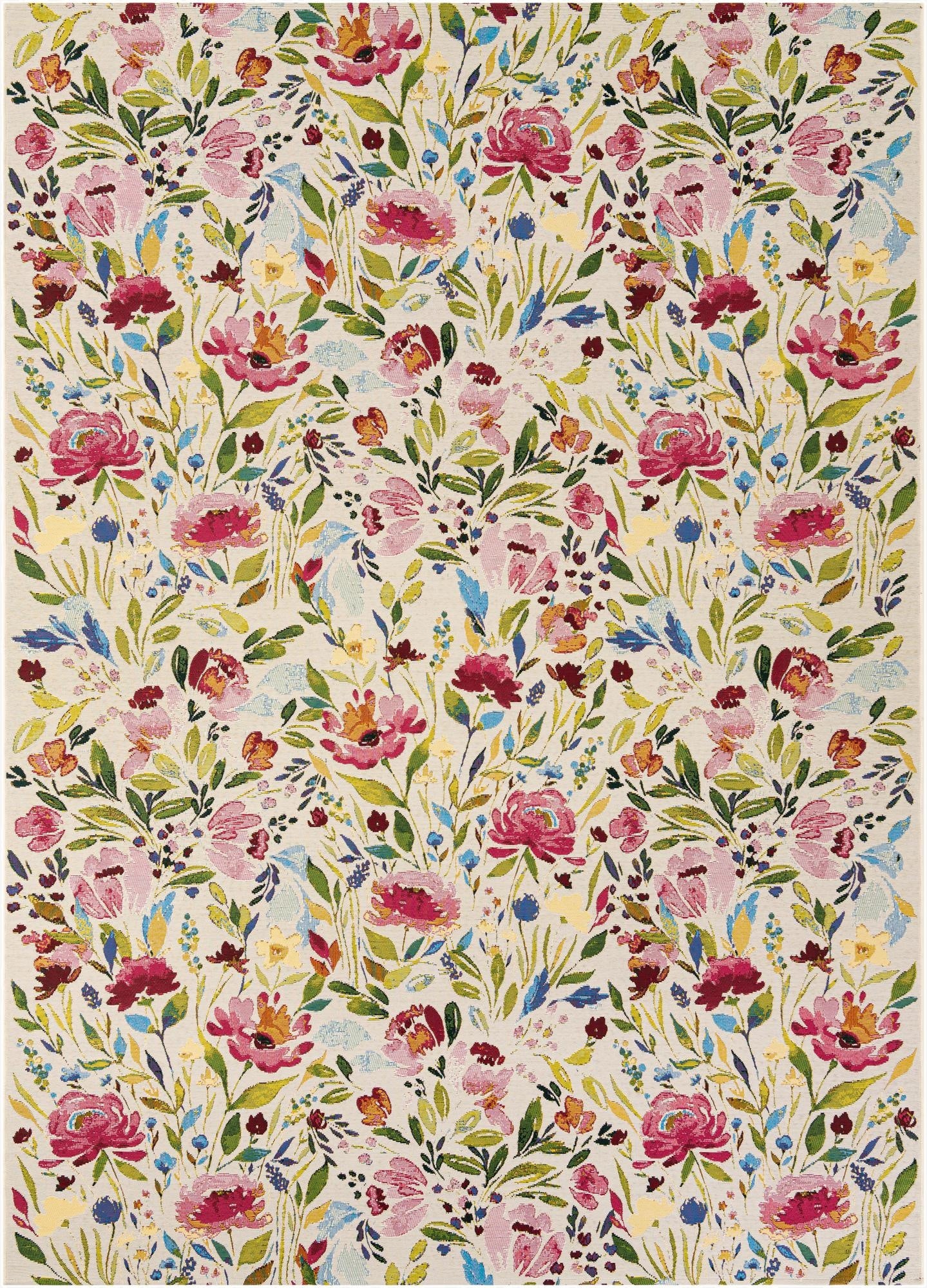  7' 10 x 11'  Washable Botanical Indoor / Outdoor Rug